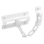 PRIME-LINE Chain Door Guard, Stamped Steel w/Steel Chain, White Painted  Finish Single Pack U 9852